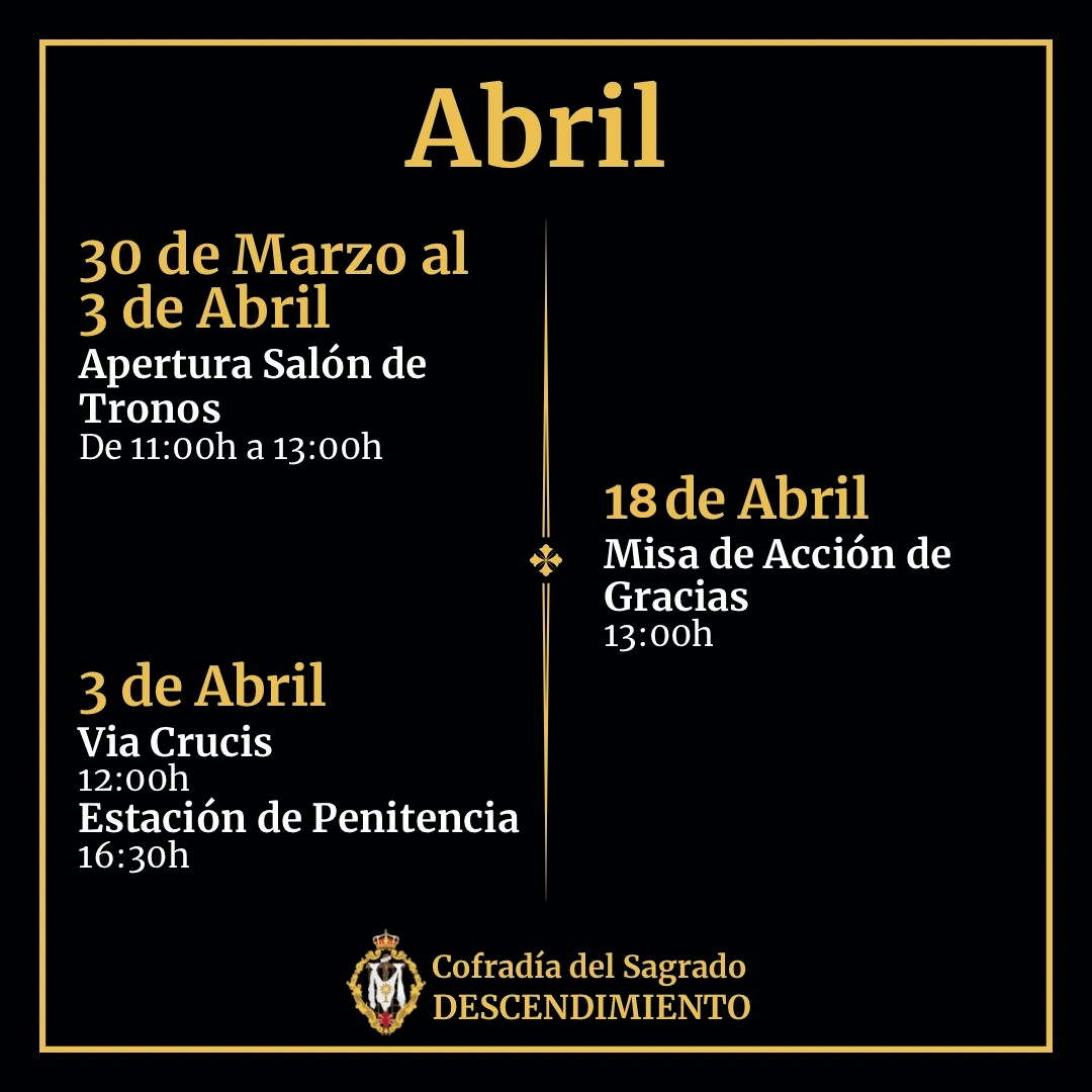 ACTIVIDADES Y CULTOS ABRIL